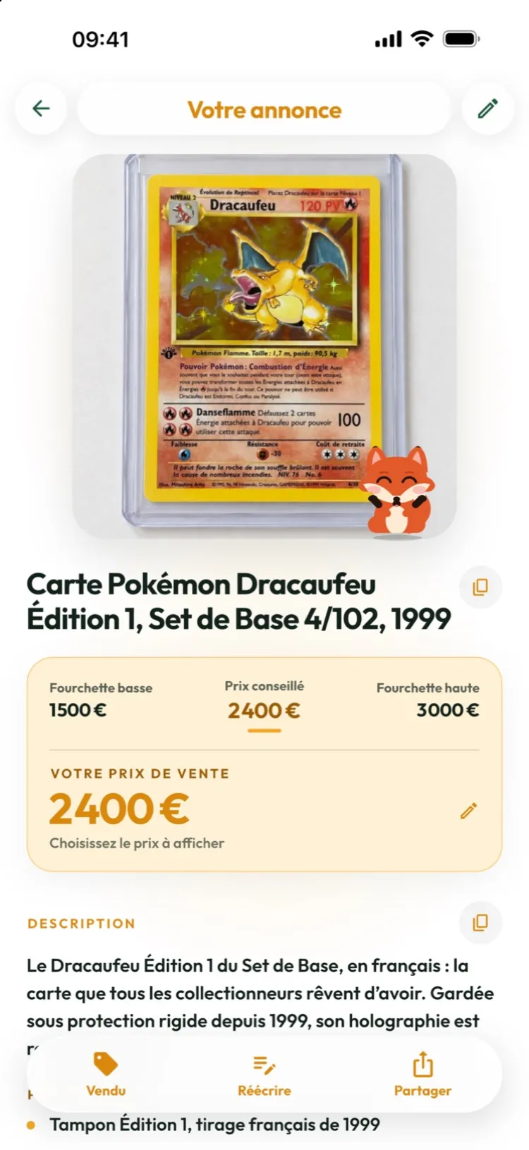 L'annonce prête à publier