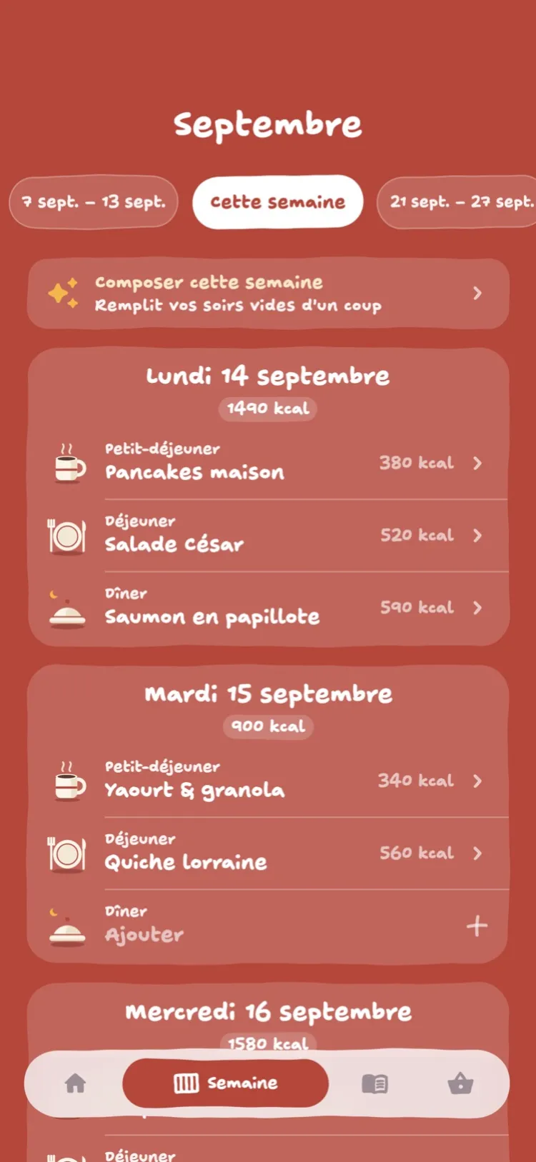 Menu de la Semaine